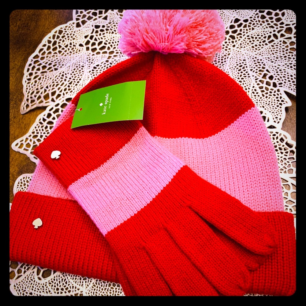 Hat and Gloves by ♠️Kate Spade ♠️ w/ Pom Pom